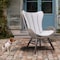 Armen Living King Indoor Outdoor Lounge Chair in Dark Eucalyptus Wood with Truffle Rope and Gray Cushion LCKGCHTRU - alternate 6